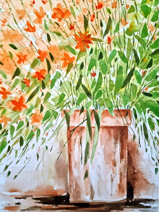 Wild Garden in a Clay Pot