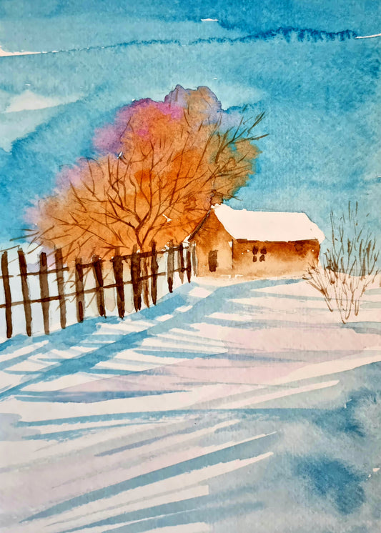 Winter Serenity in Watercolor